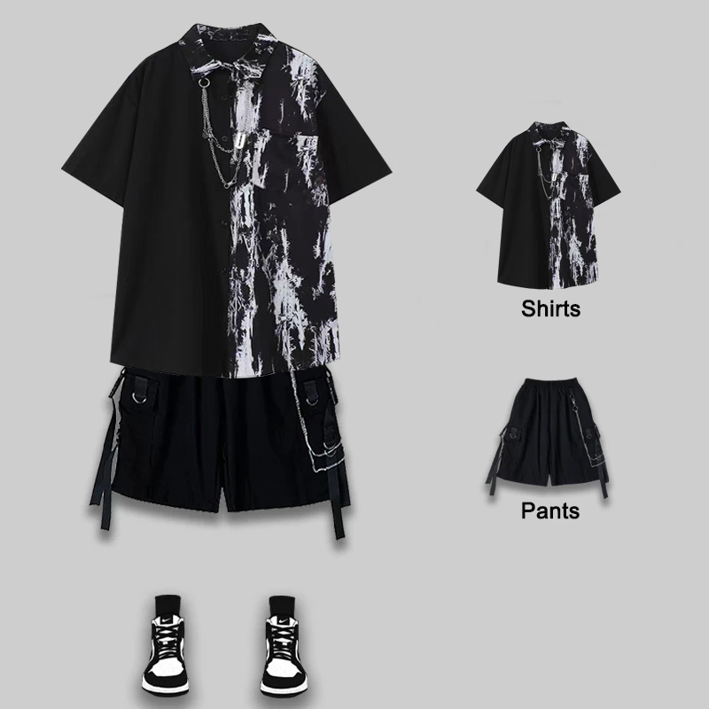 Tie Dye Shirt Vintage - Arens Techwear Men's Summer Suit Vintage