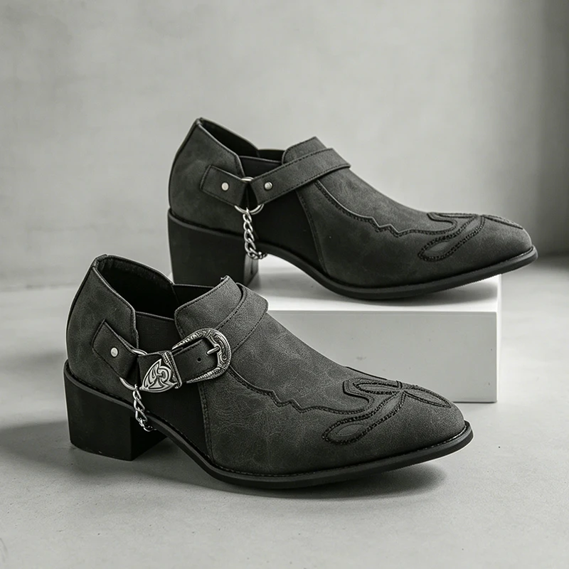 Vintage Outdoor Fashion - Men's Vintage Cowboy Boots Leather High