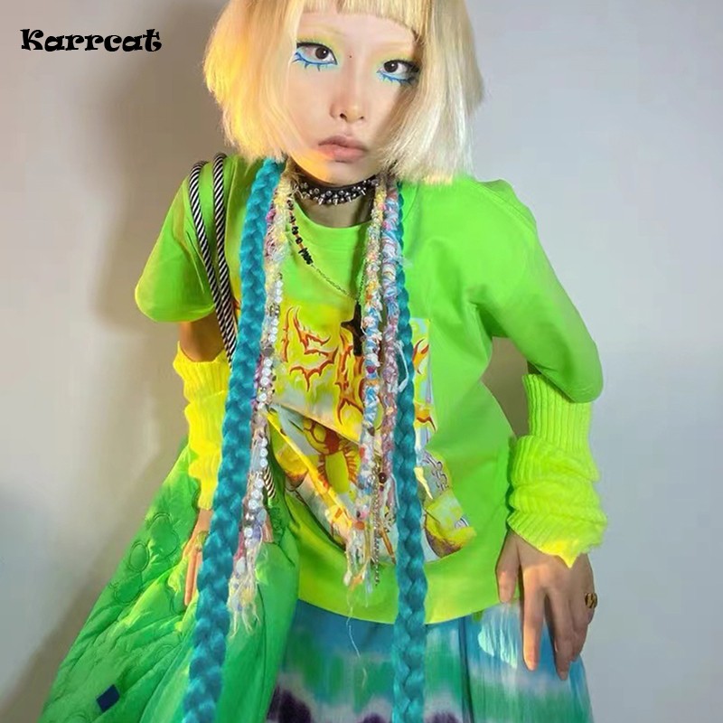Tie Dye Shirt Vintage - Karrcat Y2k Thẩm Mỹ T-Shirt 2000S