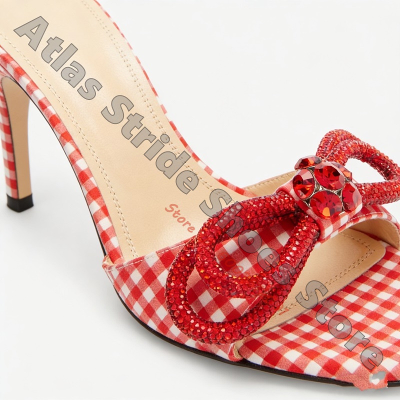 Vintage And Modern Fashion - Women Red White Gingham Check Square