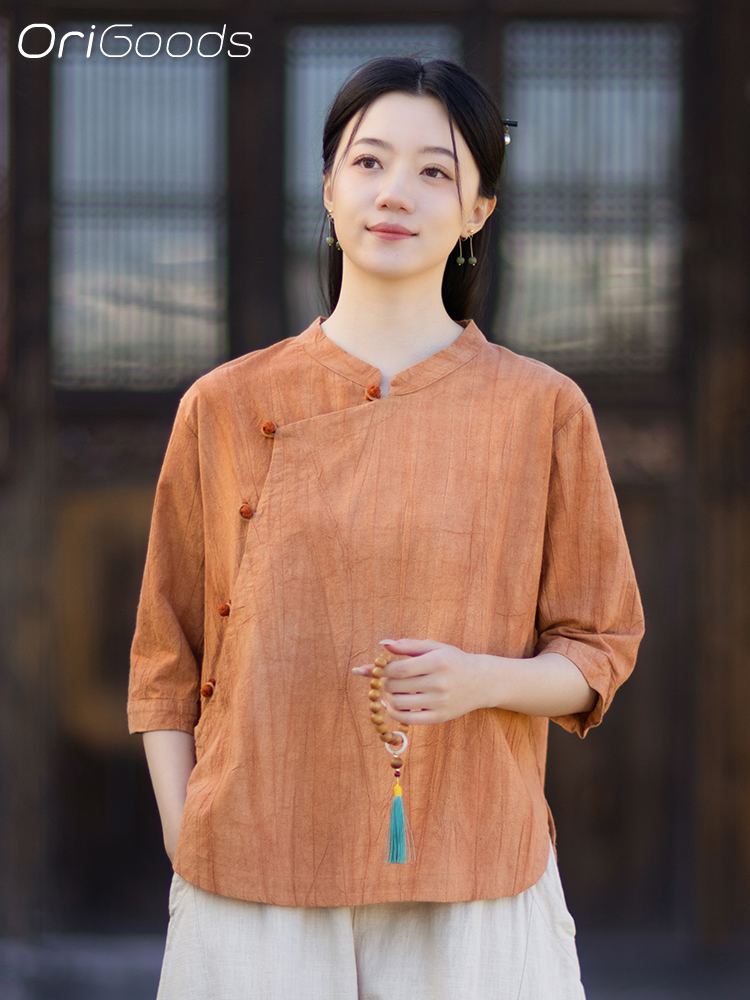 Tie Dye Shirt Vintage - OriGoods Tie Dye Shirt Woman Ramie