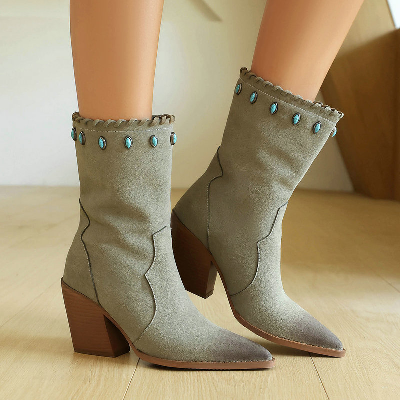 Women Western Cowboy Boots Poi - đánh giá và giá Vintage And Modern Fashion