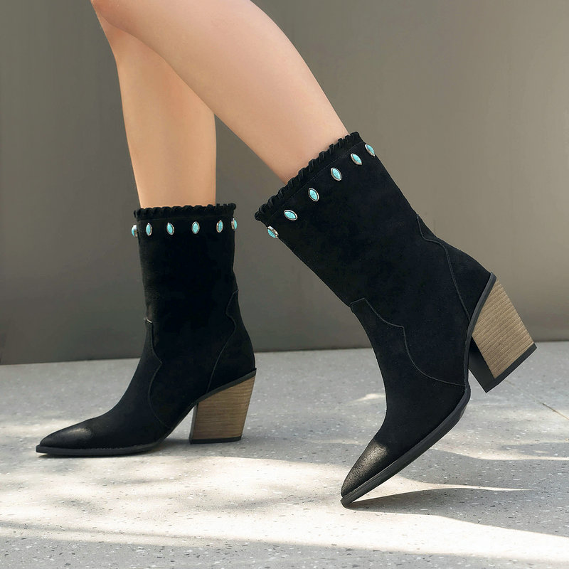 Women Western Cowboy Boots Poi - đánh giá và giá Vintage And Modern Fashion