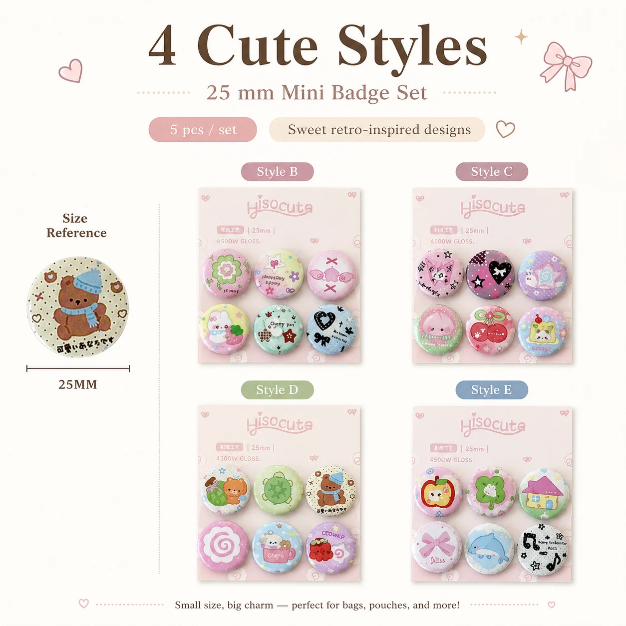 Student Clover 25mm Mini Pin B - đánh giá và giá Vintage Fashion Journal