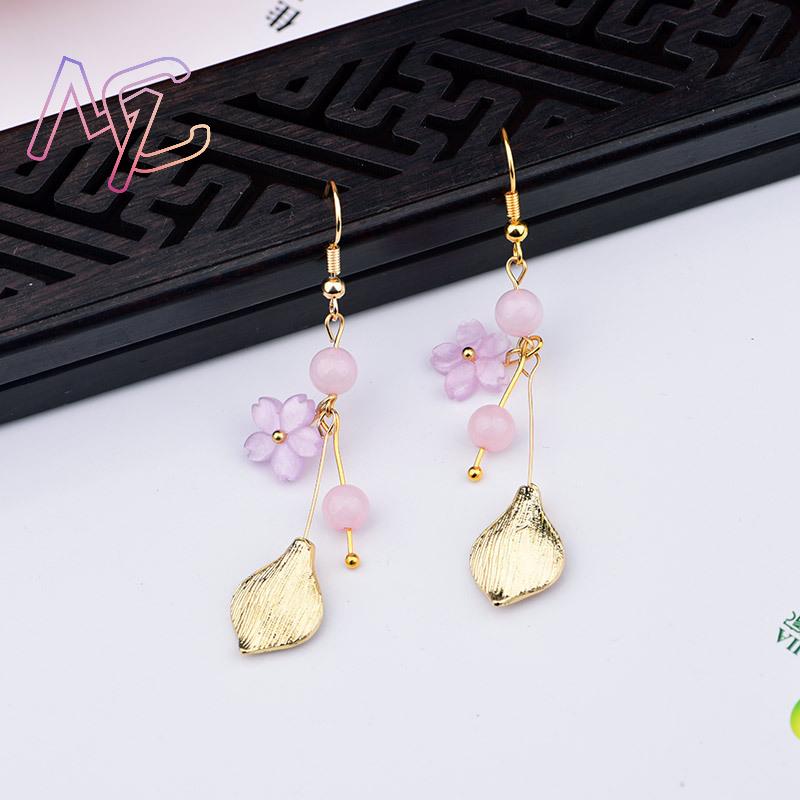 Pink Natural Jade Flower Earri - đánh giá và giá Vintage Fashion Women