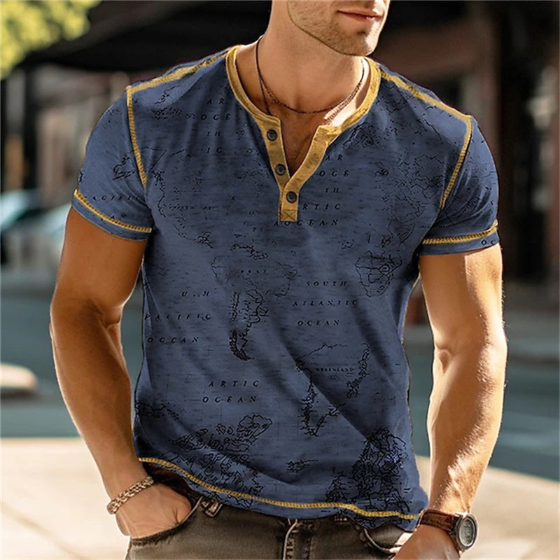 Men's Henry Shirts Funny 3D Pr - đánh giá và giá Vintage Fashion For Mens