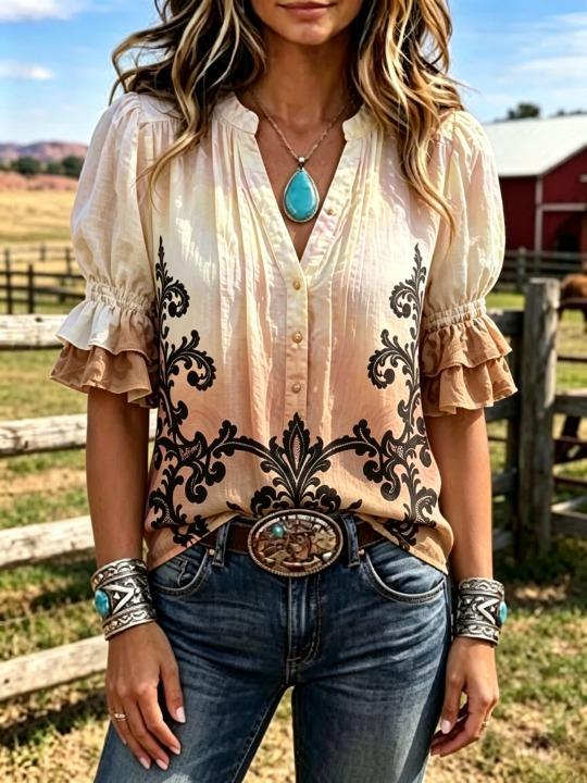 Women Western Tie‑Dye Gradient - đánh giá và giá Tie Dye Shirt Vintage
