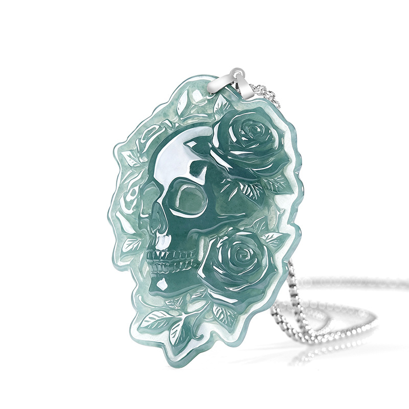 Natural Burmese Jadeite Skull  - đánh giá và giá Vintage Fashion Women