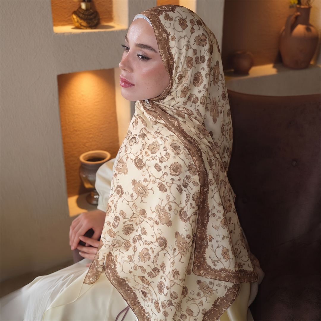 Vintage Floral Print Hijab Sof - đánh giá và giá Vintage Outdoor Fashion