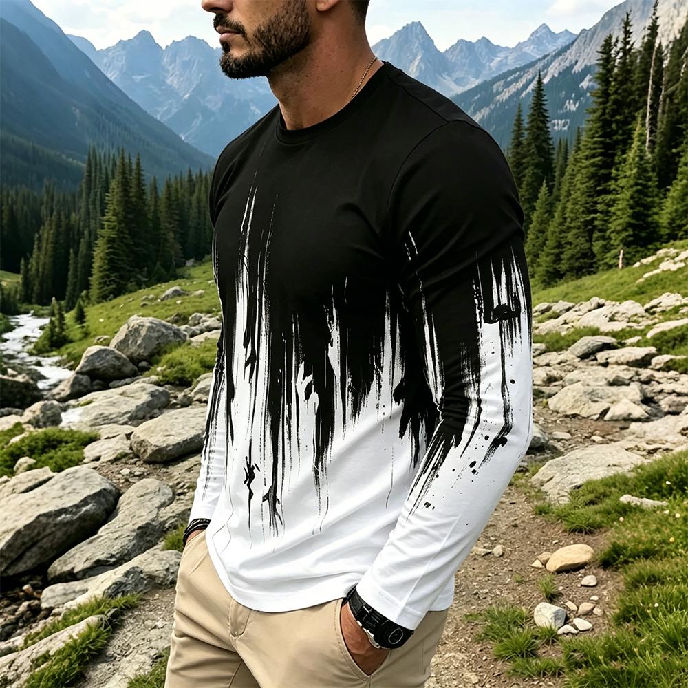 Men's Gradient Ink Splash Long - đánh giá và giá Vintage Fashion For Mens