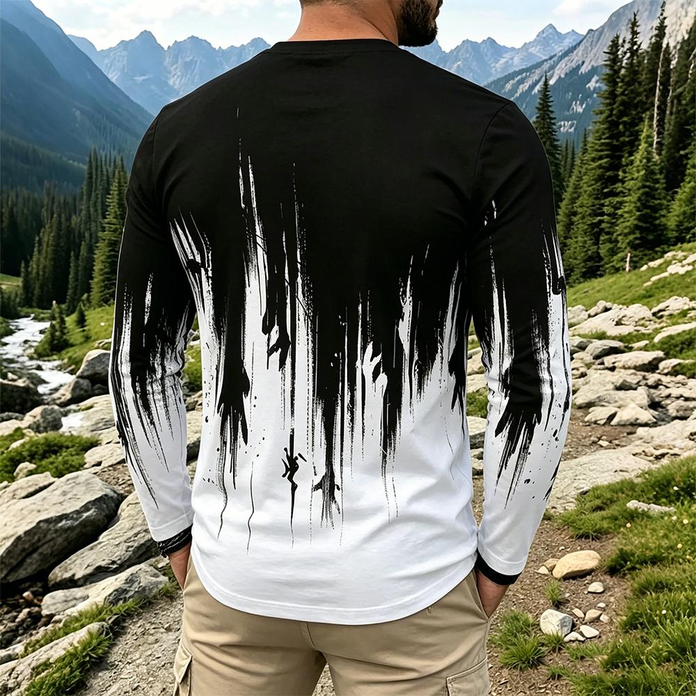 Men's Gradient Ink Splash Long - đánh giá và giá Vintage Fashion For Mens